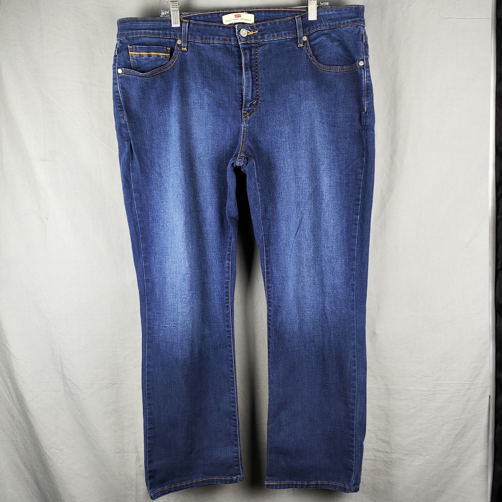 Levis Perfectly Shaping 512 Jeans Womens 20 Blue Medium Wash High Rise Straight